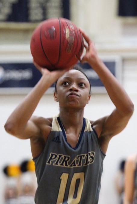 Fatarah Kinnard (10) shoots the ball. Photo Credit: Nick Dailey