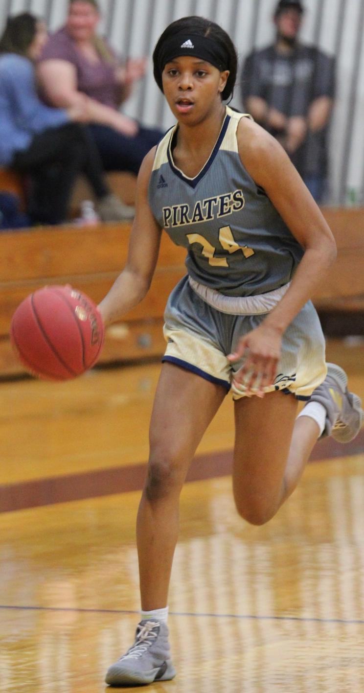 Kierra Crockett (24) brings the ball up the floor. Photo Credit: Nick Dailey